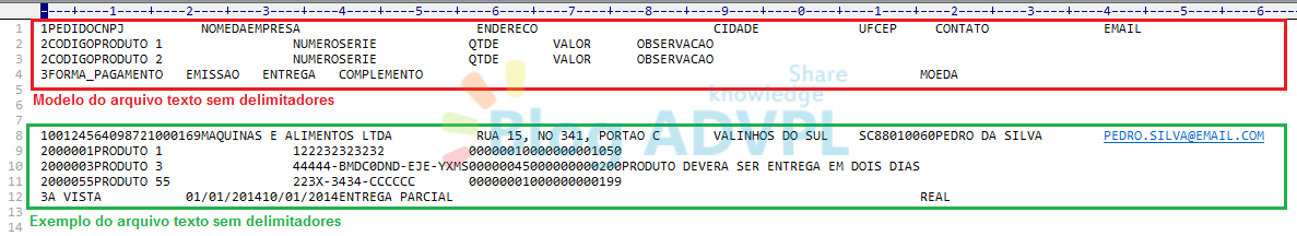 Importando um arquivo texto sem delimitadores